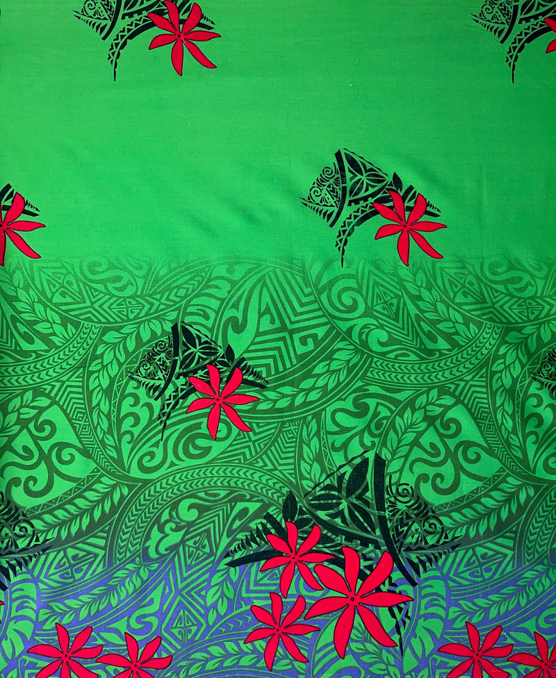 Tiare Traditional Tattoo Gradient Cotton Fabric | Islands Fabric