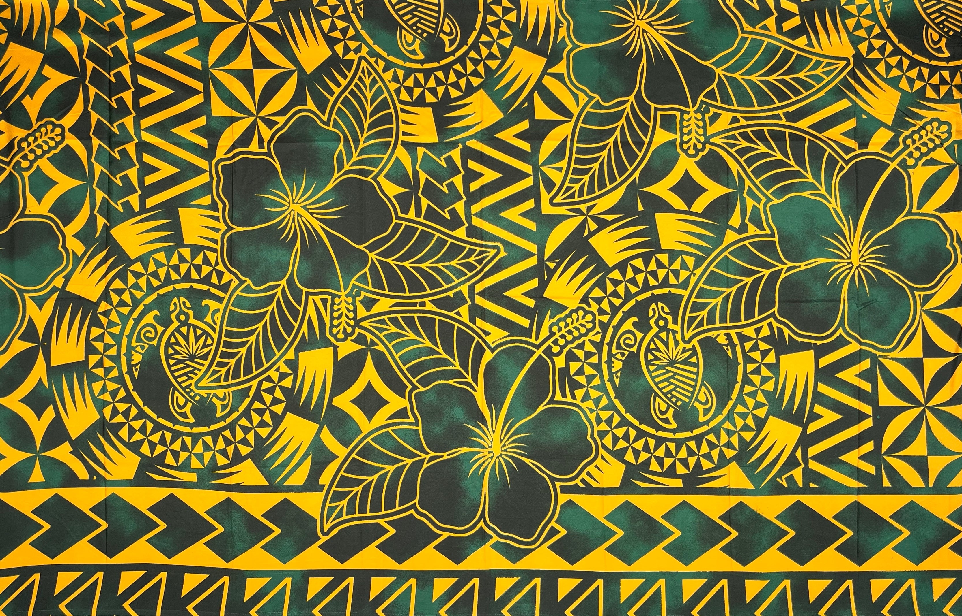 Hibiscus Sea Turtle Polyester Sarong | Islands Fabric