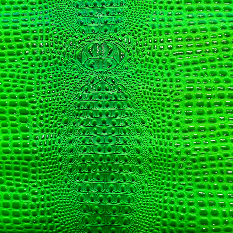 Neon Green Aussie 3D Embossed Gator Vinyl Fabric