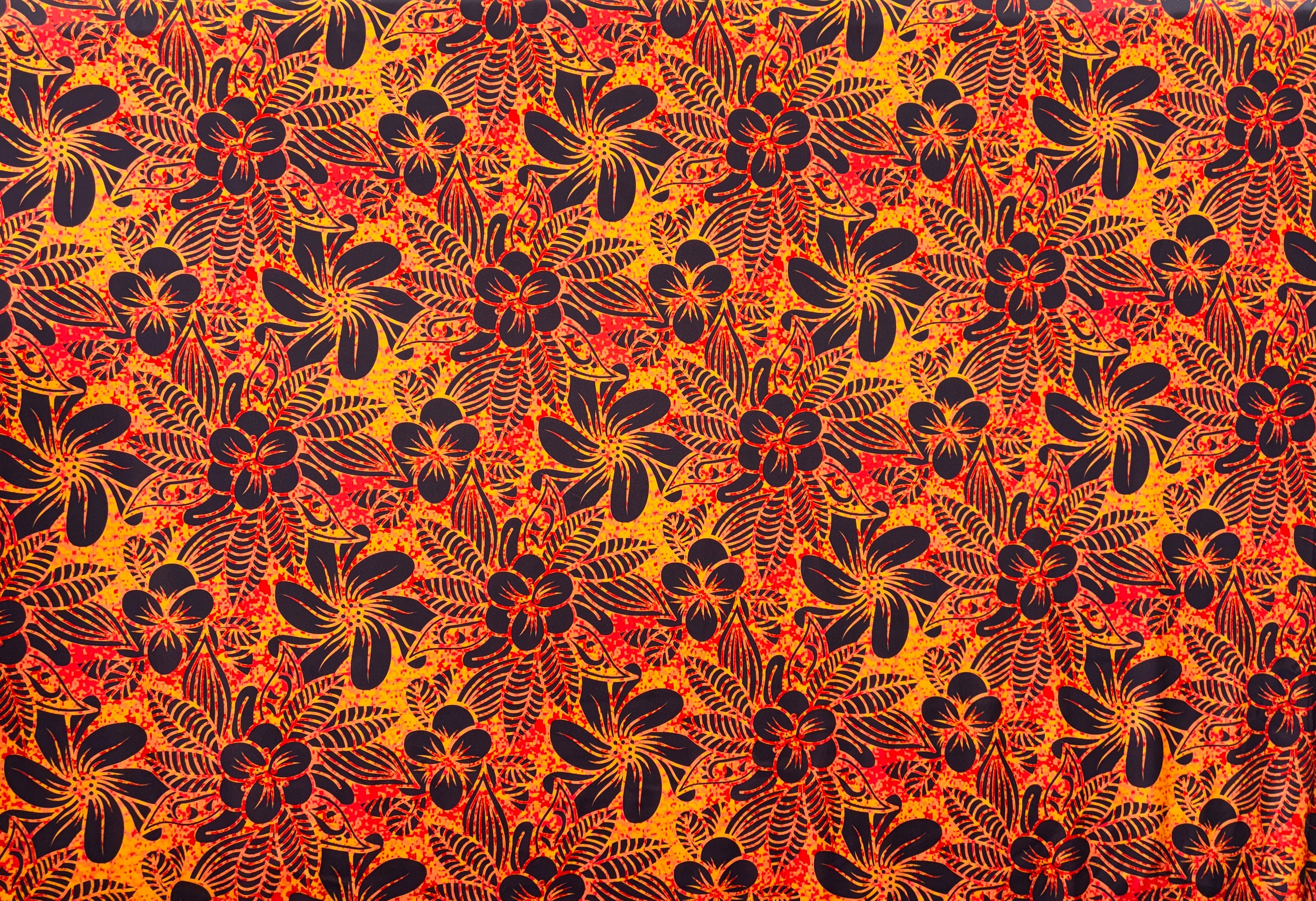 Tiare Tropical Bloom Polyester Knit Spandex  Fabric | Islands Fabric
