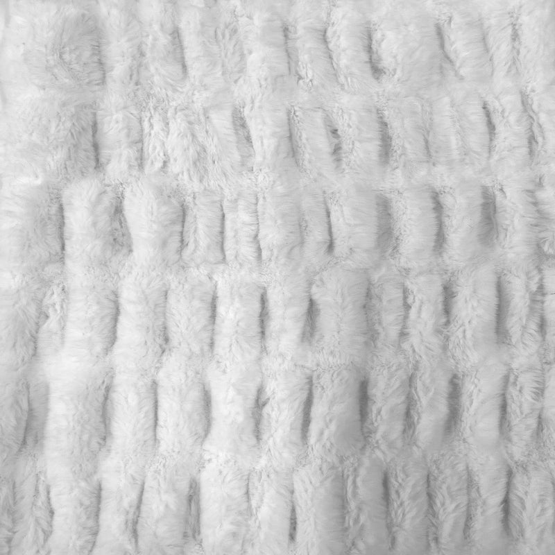 White Ruched Chinchilla Stretch Faux Fur Fabric