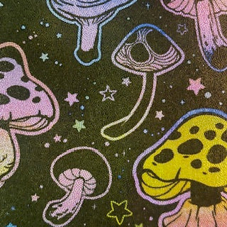 4-Way Stretch Mushroom Digital Print Spandex Tricot | Spandex Palace Olive
