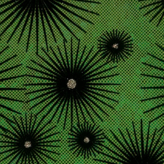 Dazzling Star Stretchy Flocked Hologram Spandex Fabric | Spandex Palace LimeGreen