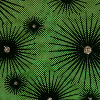 Dazzling Star Stretchy Flocked Hologram Spandex Fabric | Spandex Palace LimeGreen