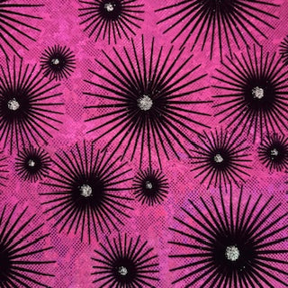 Dazzling Star Stretchy Flocked Hologram Spandex Fabric | Spandex Palace Hot Pink