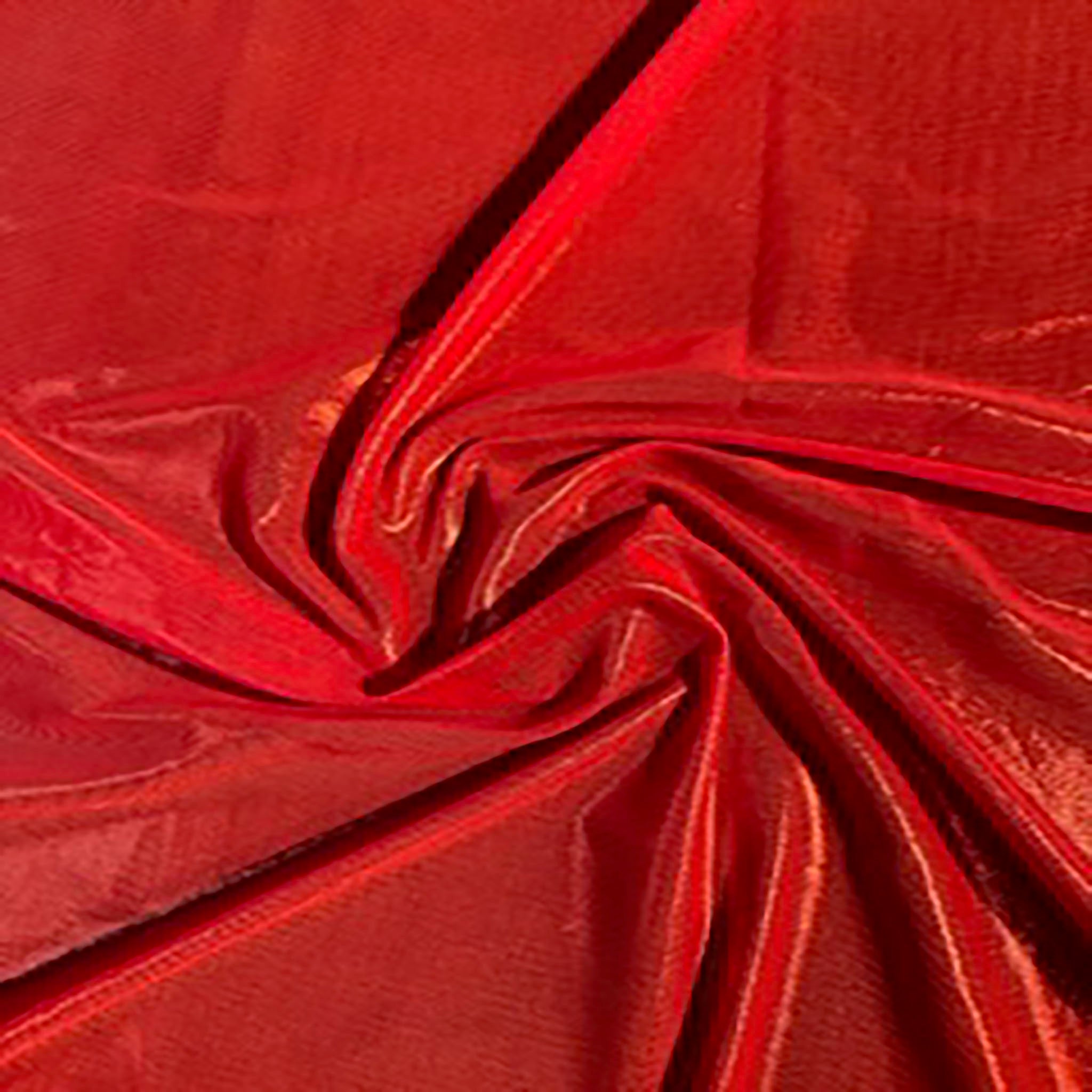 4 Way Stretch Nylon Spandex Titanium Foil | Spandex Palace Red