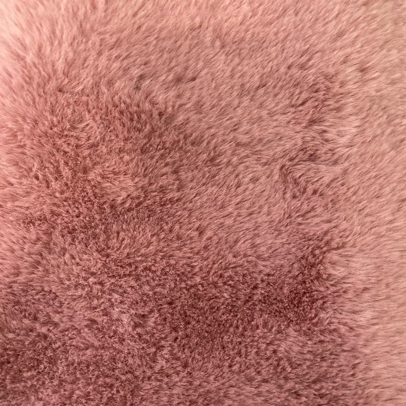 Mauve Pink Rabbit Soft Plush Short Pile Faux Fur Fabric