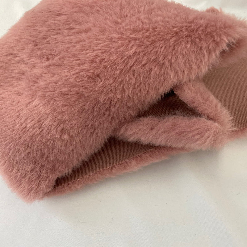 Mauve Pink Rabbit Soft Plush Short Pile Faux Fur Fabric