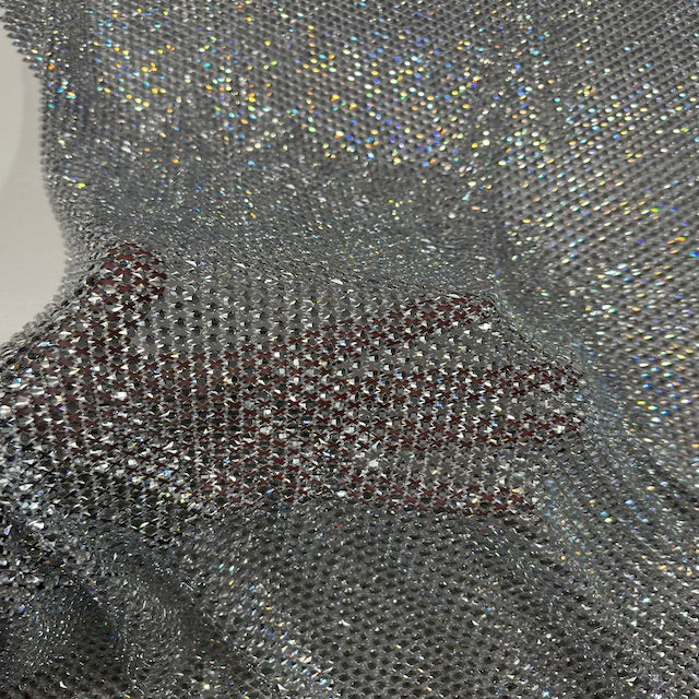 Diamond Gem Rhinestone Fishnet Fabric