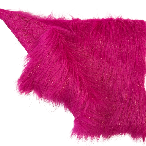 Fuchsia Tinsel Sparkle Glitter Long Pile Shaggy Faux Fur Fabric