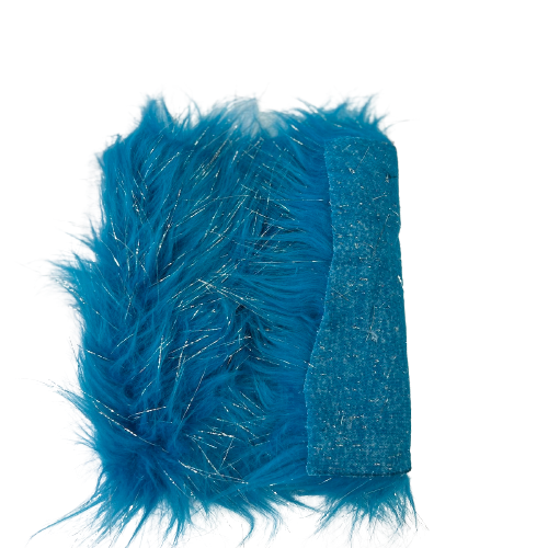 Turquoise Tinsel Sparkle Glitter Long Pile Shaggy Faux Fur Fabric