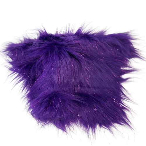 Purple Tinsel Sparkle Glitter Long Pile Shaggy Faux Fur Fabric