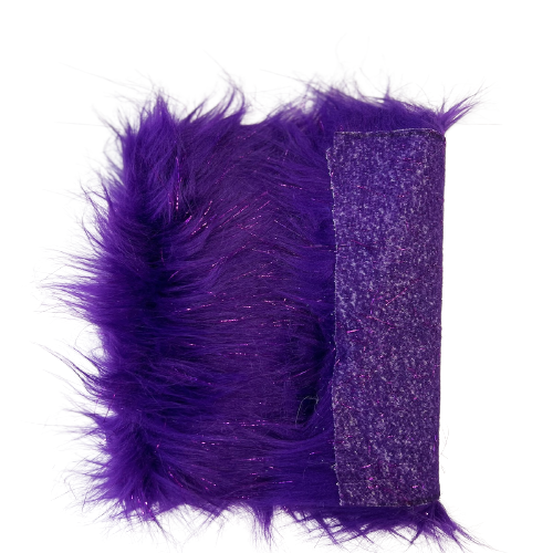 Purple Tinsel Sparkle Glitter Long Pile Shaggy Faux Fur Fabric