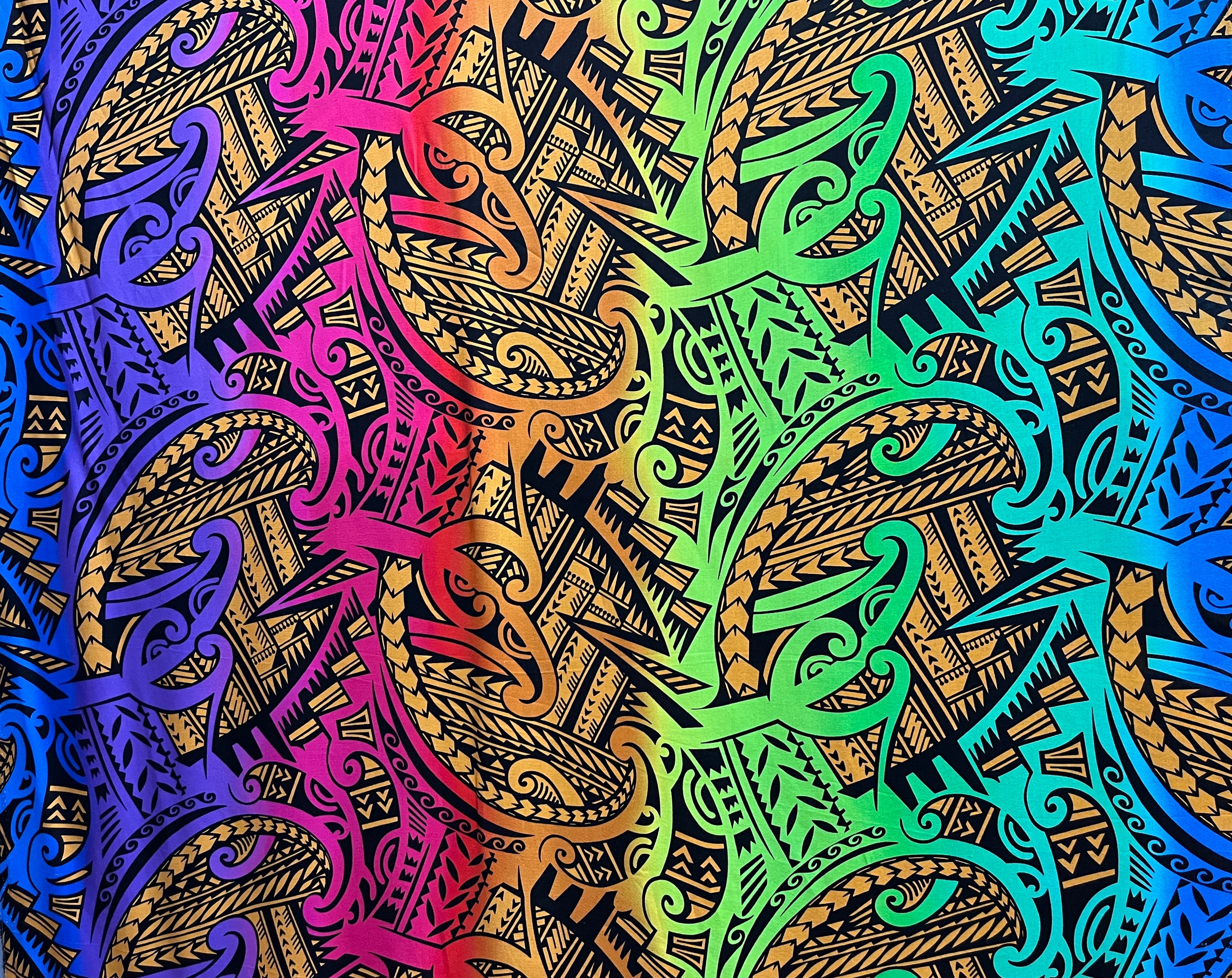 Polynesian Tribal Tattoo Design Fabric | Rayon  | Spandex Palace