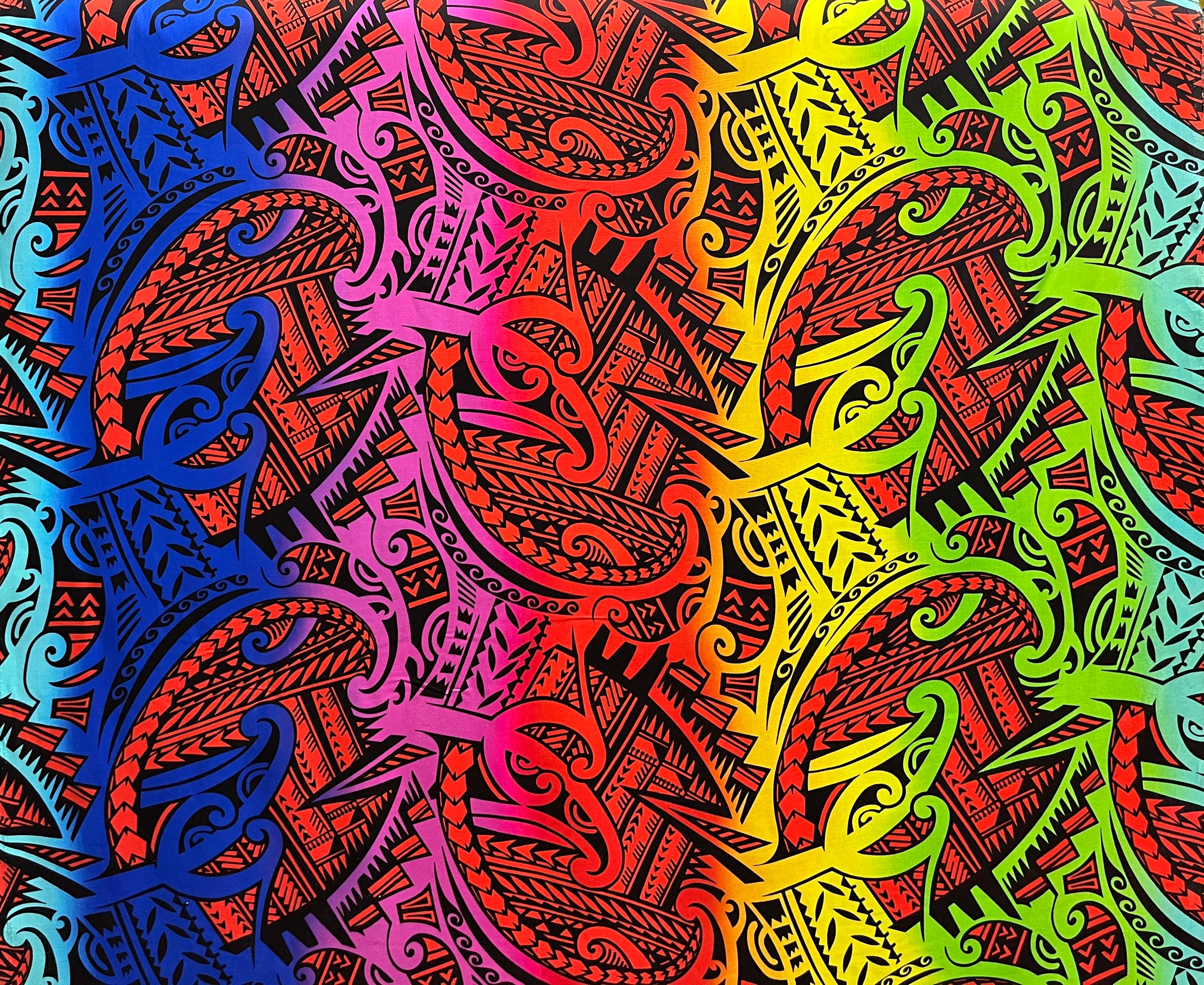 Polynesian Tribal Tattoo Design Fabric | Rayon  | Spandex Palace