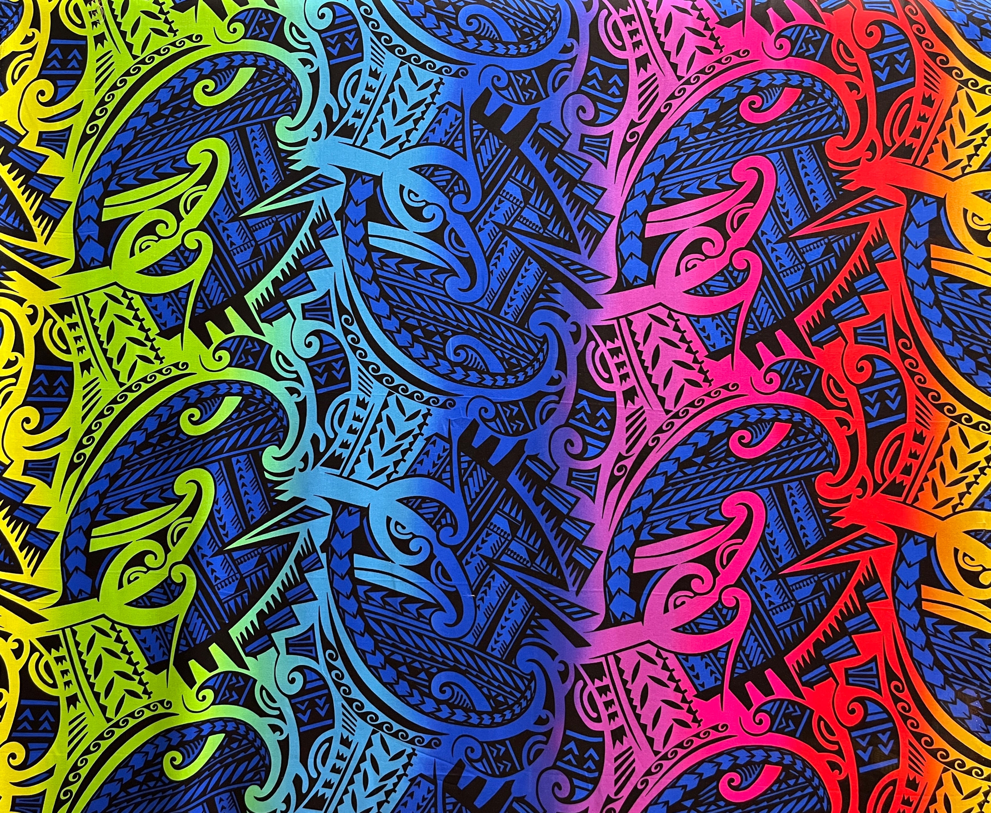 Polynesian Tribal Tattoo Design Fabric | Rayon  | Spandex Palace