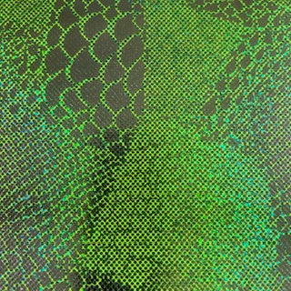 Double Foil Abstract Animal Shattered Glass Fabric | Spandex Palace Lime