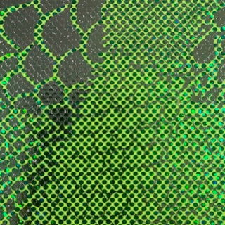 Double Foil Abstract Animal Shattered Glass Fabric | Spandex Palace Lime