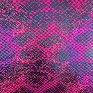 Double Foil Snake Print Shattered Glass Fabric | Spandex Palace Hot Pink