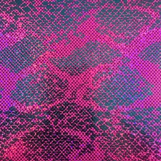 Double Foil Snake Print Shattered Glass Fabric | Spandex Palace Hot Pink