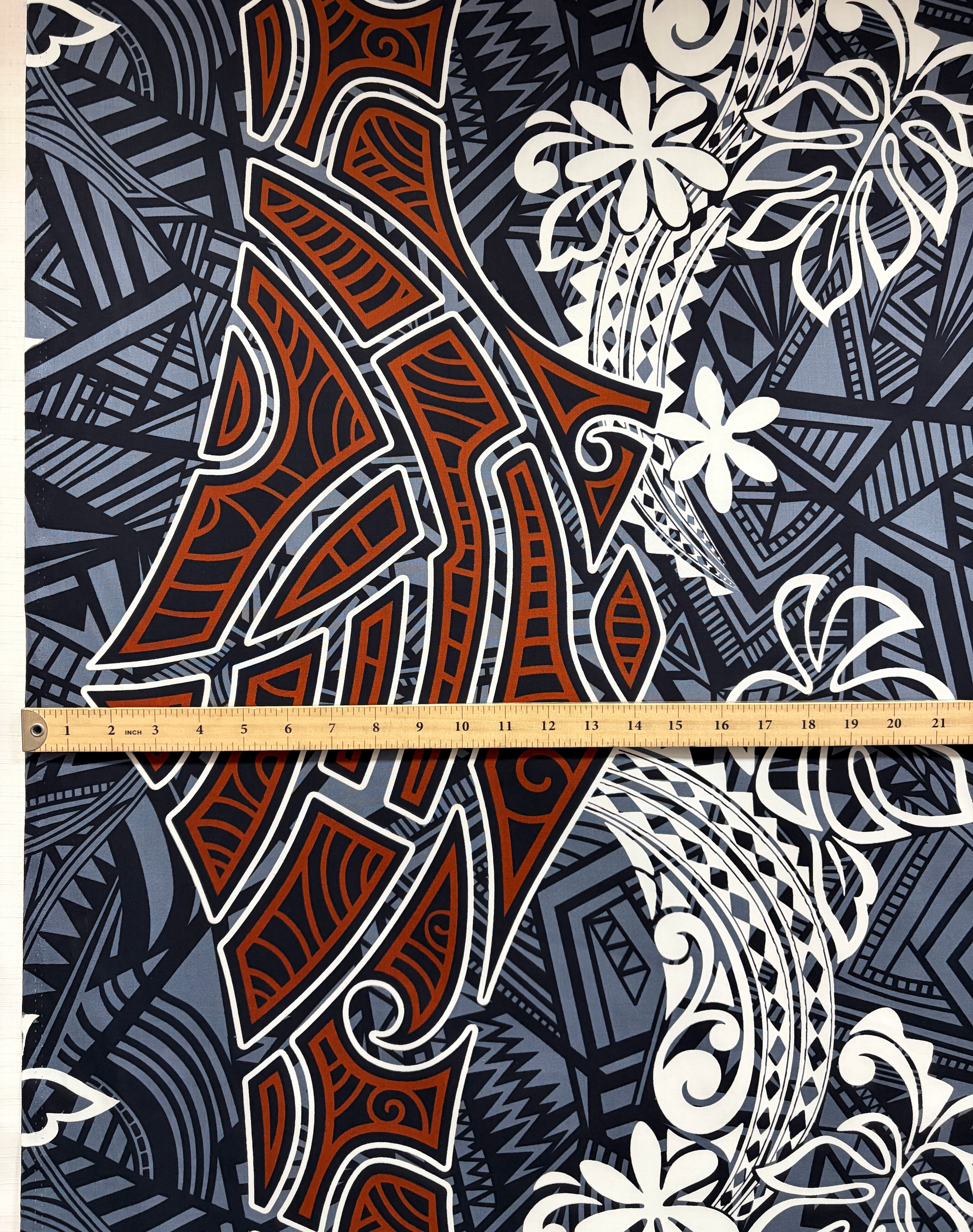 Polynesian Tribal Tide Cotton Fabric | Islands Fabric