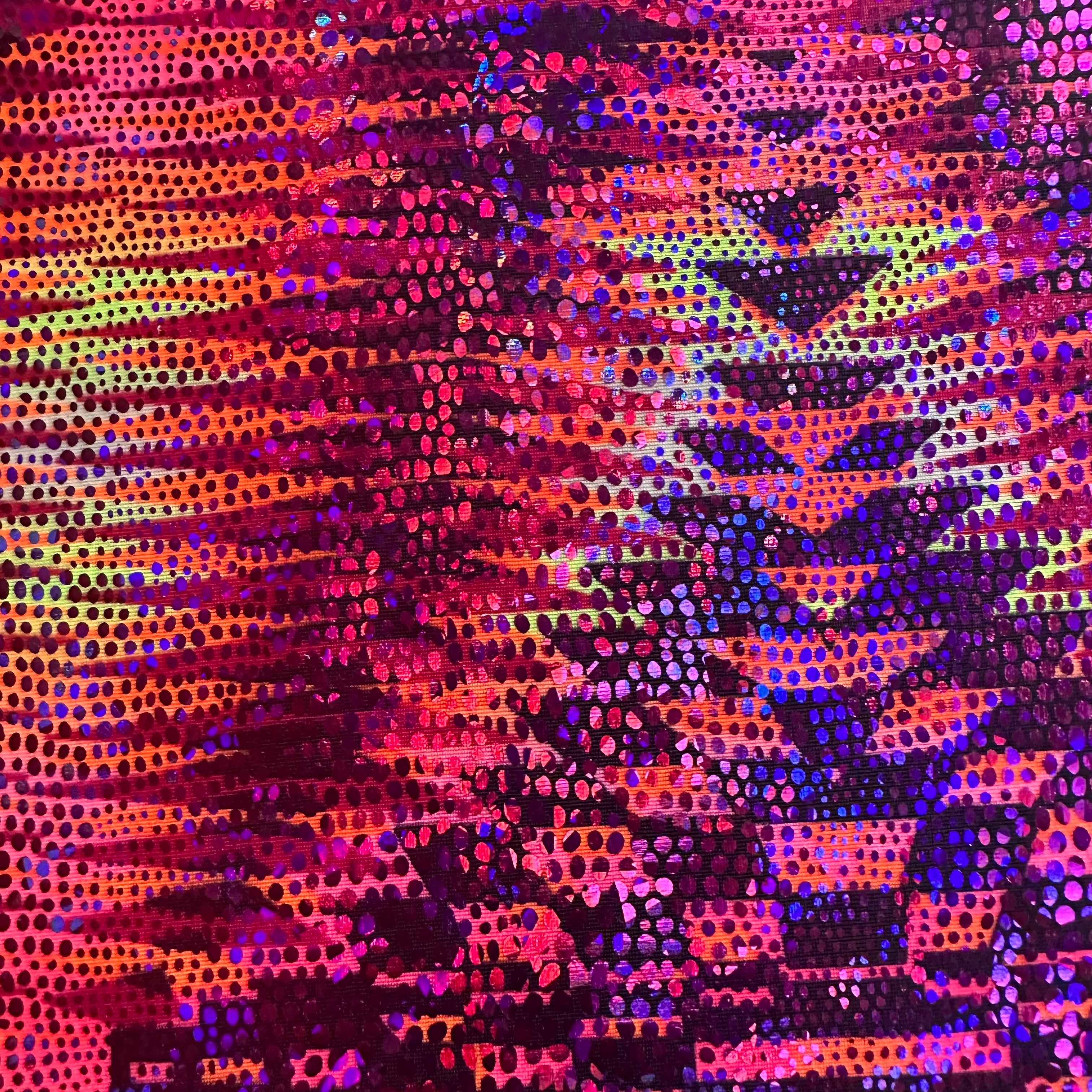 Stretch Nylon Span Abstract design Hologram Fabric |Spandex