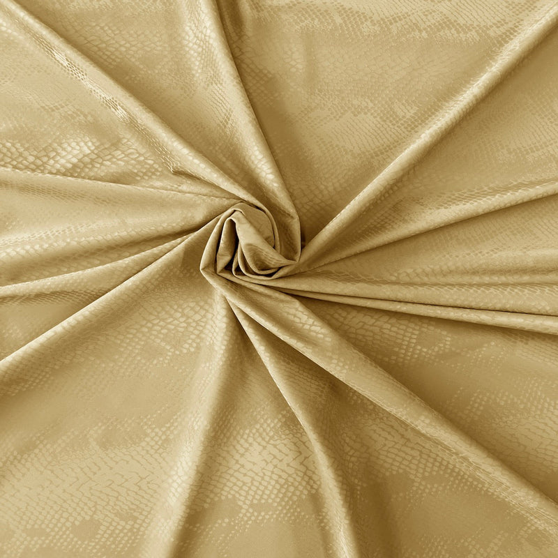 Tan Beige Matte Serpente Snakeskin Spandex Fabric