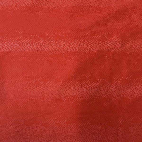 Red Matte Serpente Snakeskin Spandex Fabric