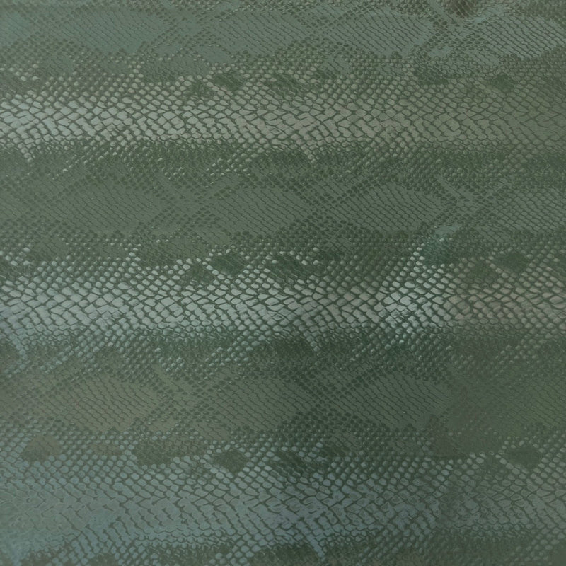 Hunter Green Matte Serpente Snakeskin Spandex Fabric