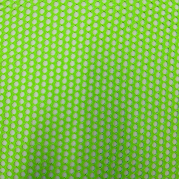 Neon Green Crochet Fishnet Netting Spandex Fabric