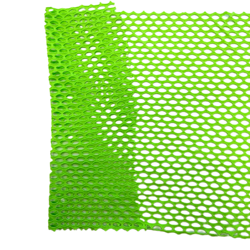 Neon Green Crochet Fishnet Netting Spandex Fabric