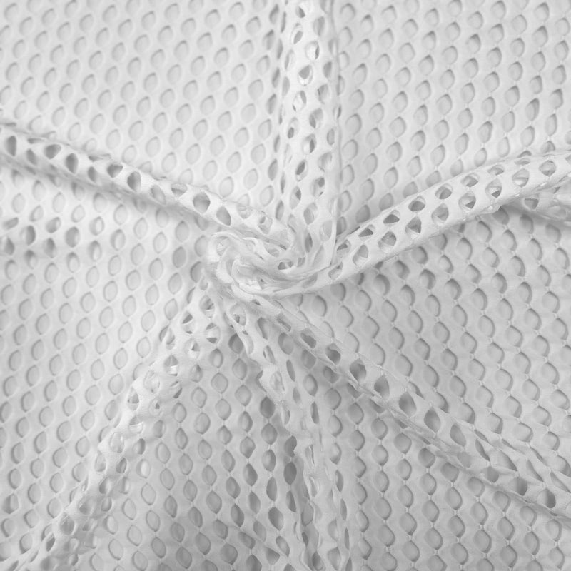 White Crochet Fishnet Netting Spandex Fabric