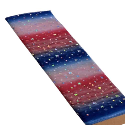 Patriotic Foil Stardust Ombré Mesh Fabric