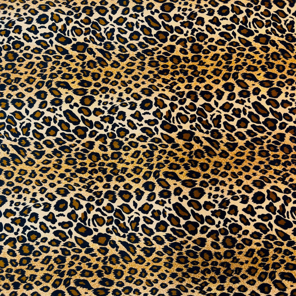 Wild Leopard Print Stretch Velvet Fabric