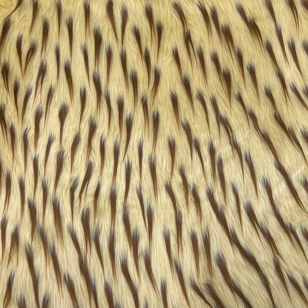 Beige | Light Brown Two Tone Spike Shaggy Faux Fur Fabric