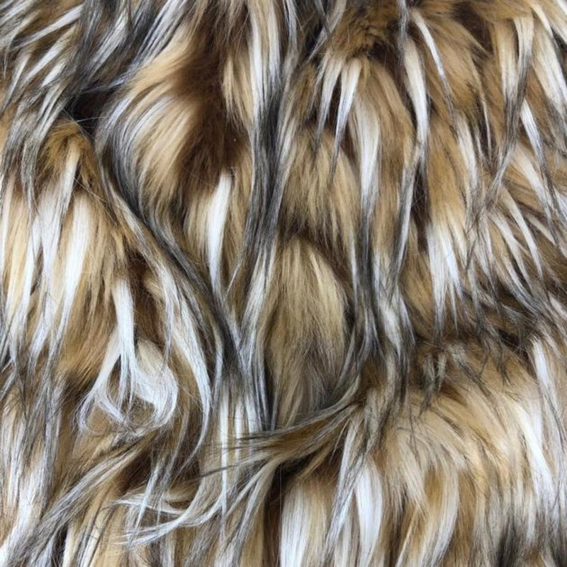 Coyote Multicolor Faux Fur Shag Fabric