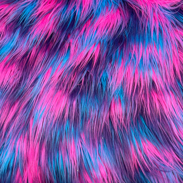 Three Tone Shaggy Faux Fur Fabric