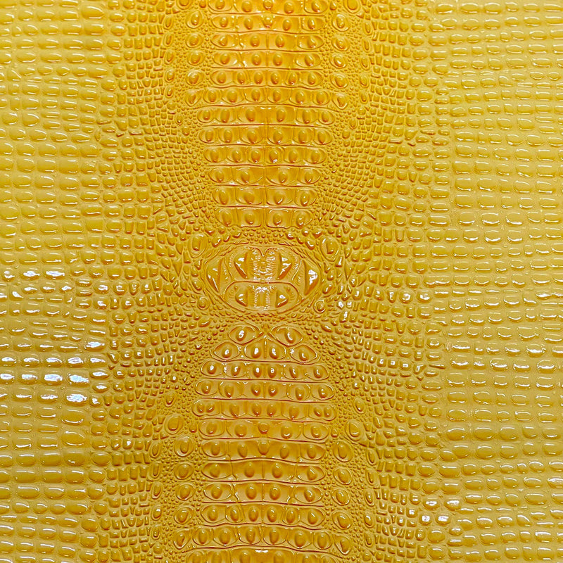 Yellow Aussie 3D Embossed Gator Vinyl Fabric