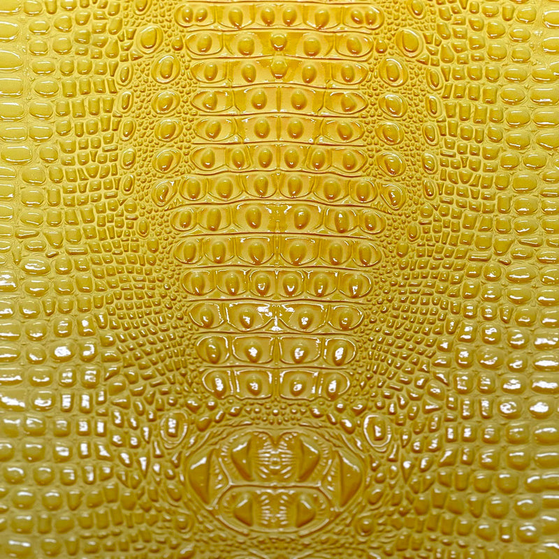 Yellow Aussie 3D Embossed Gator Vinyl Fabric