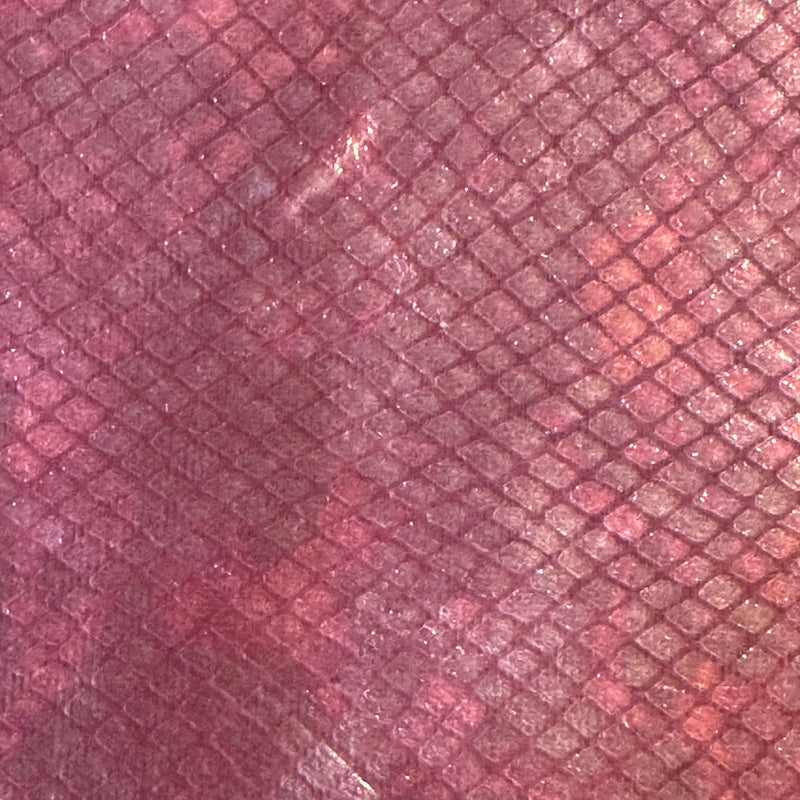 2 Way Stretch Polyester Spandex Velvet Fabric Foiled Diamond Snake   | Spandex Palace Coral Illusion