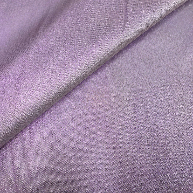 Lavender | Silver Iridescent Glitter Lurex Faux Satin Fabric