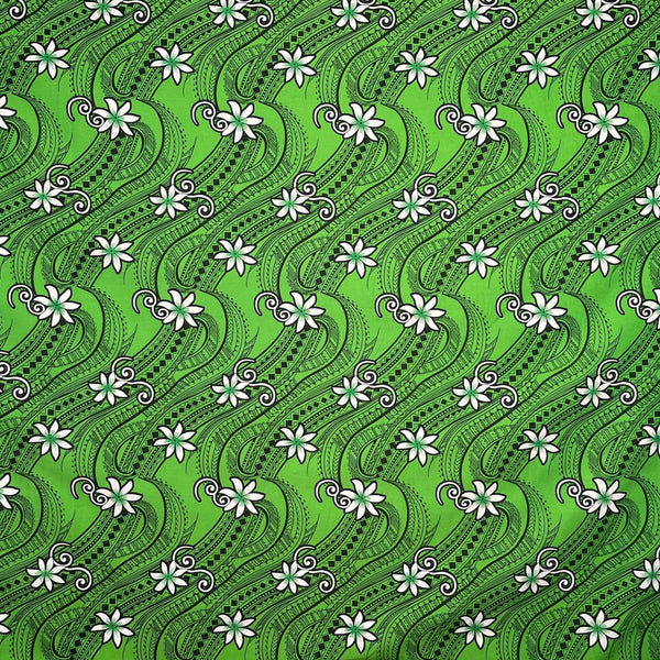 Tiare Waves Traditional Tattoo Fabric | Polyester  | Spandex Palace