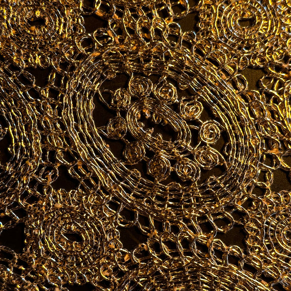 Poly Chemical Galaxy Cord Embroidery Lace | Spandex Palace Copper