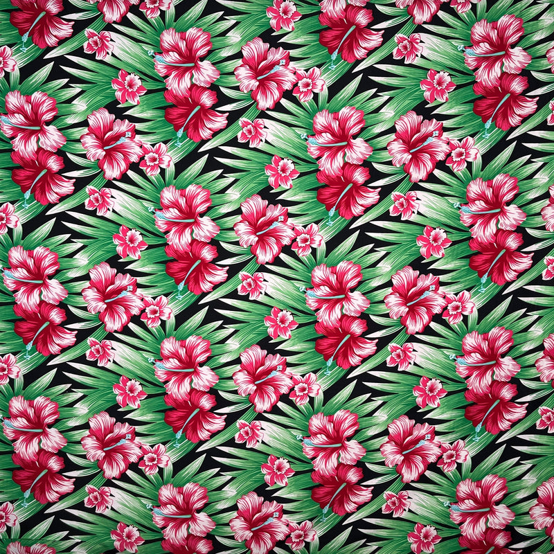 Hibiscus Floral Print Polyester Fabric | Islands Fabric