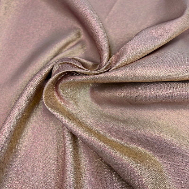 Iridescent Glitter Lurex Faux Satin Fabric