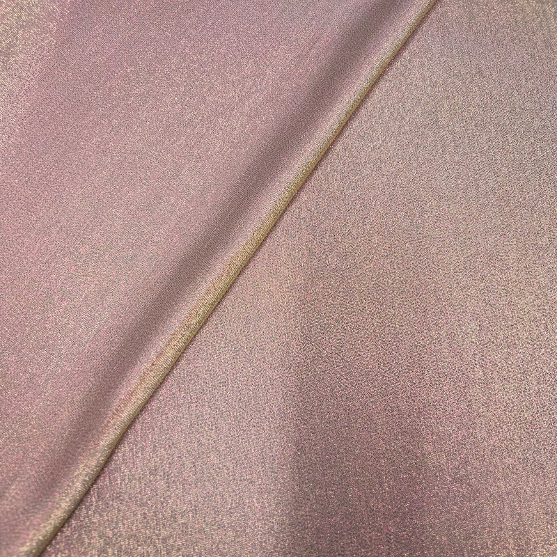 Iridescent Glitter Lurex Faux Satin Fabric