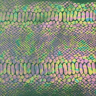 Fever Snake Illusion Foil Stretch Velvet Fabric| Spandex Palace Green