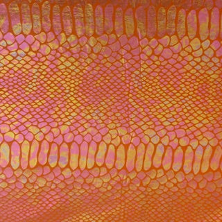 Fever Snake Illusion Foil Stretch Velvet Fabric| Spandex Palace Orange