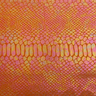 Fever Snake Illusion Foil Stretch Velvet Fabric| Spandex Palace Orange