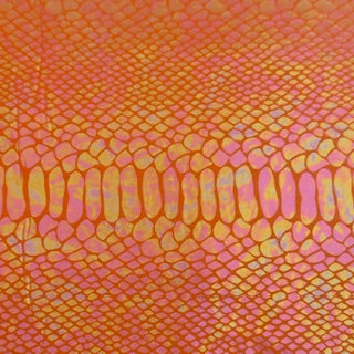 Fever Snake Illusion Foil Stretch Velvet Fabric| Spandex Palace Orange